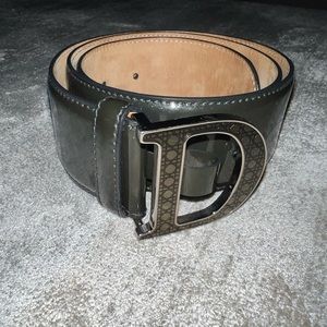 DIOR Belt Grey Patent Leather